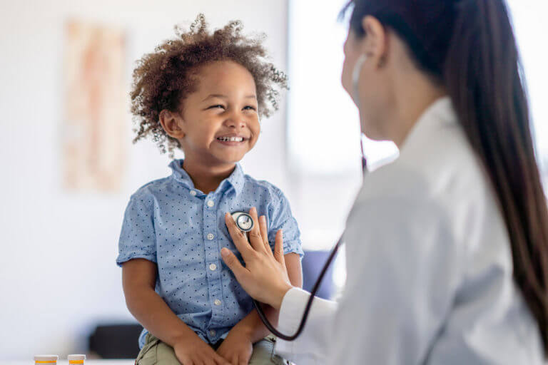 Little Boy at his physical examination by a pediatrician